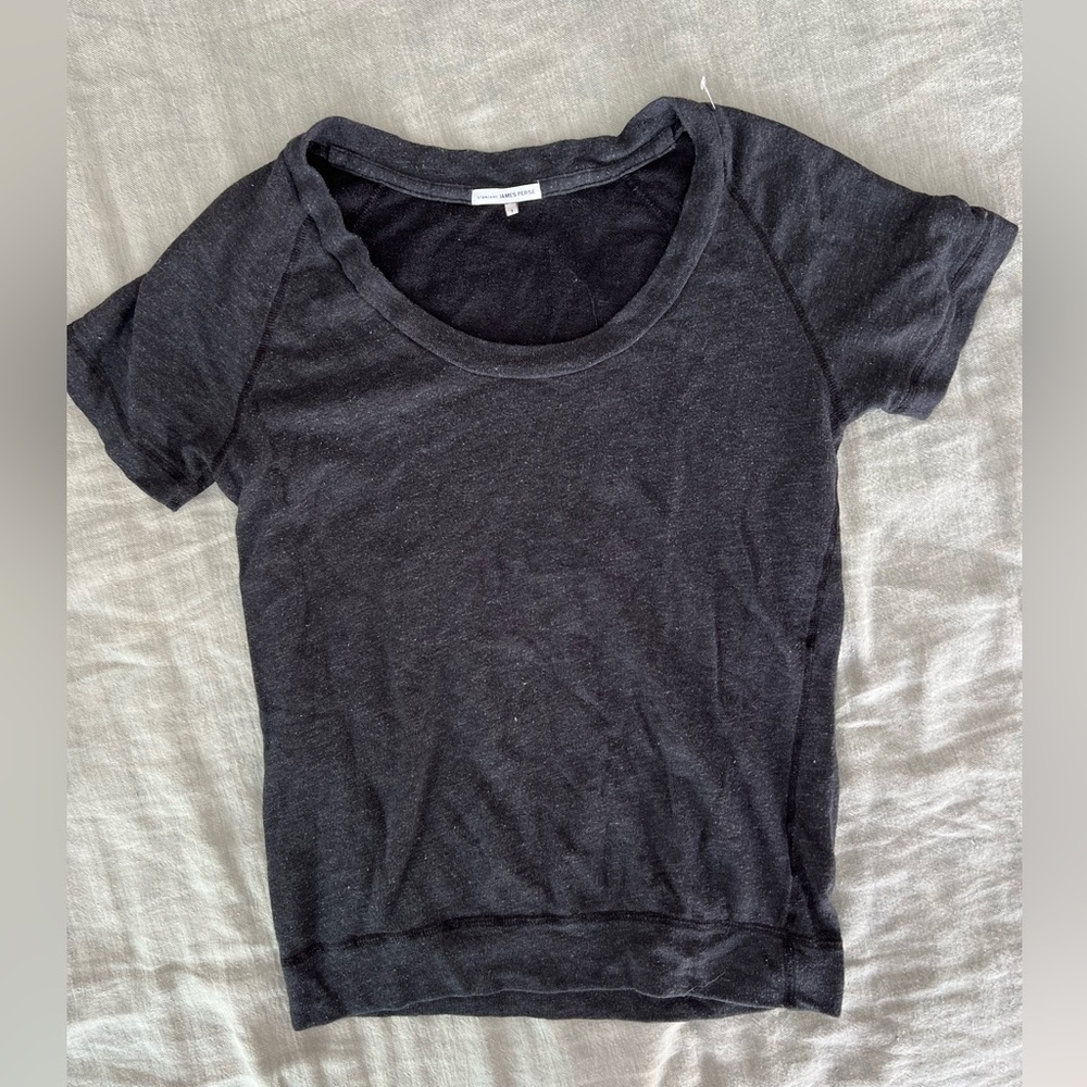 James Perse Gray Sweater Short Sleeve Top